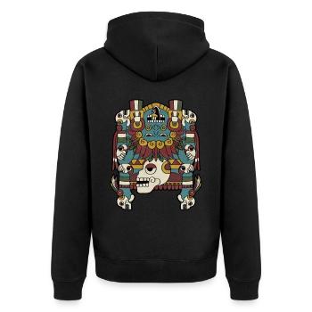 Tlaltecuhtli Déesse aztèque mésoaméricaine - Veste à capuche bio Premium Unisexe - noir - Dos - Nico (187cm)