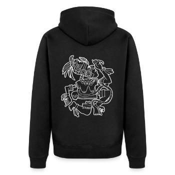 Coyolxauhqui Aztec Goddess Moon Goddess Maya Inca - Unisex Premium Organic Zip Hoodie - black - Back - Nico (187cm)