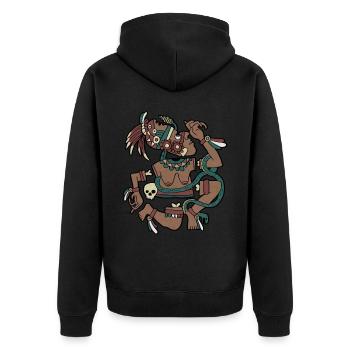 Coyolxauhqui Aztec Goddess Moon Goddess Maya Inca - Unisex Premium Organic Zip Hoodie - black - Back - Nico (187cm)
