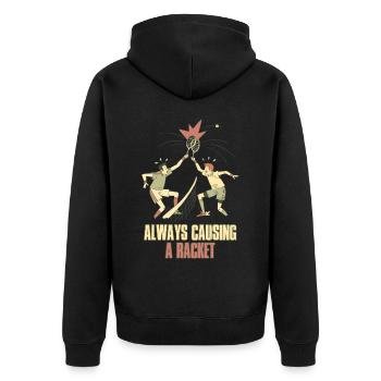 Toujours causer un cadeau de tennis de raquette - Veste à capuche bio Premium Unisexe - noir - Dos - Nico (187cm)