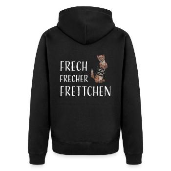 Frettchenliebhaber Frettchenbesitzer - Unisex Premium Bio Zip Hoodie - Schwarz - Hinten - Nico (187cm)