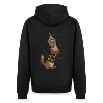 Frettchen Geburtstag Geburtstagsparty - Unisex Premium Bio Zip Hoodie - Schwarz - Hinten - Nico (187cm)