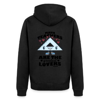 Mathematics - Unisex Premium Organic Zip Hoodie - black - Back - Nico (187cm)
