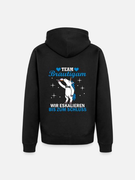 Team Bräutigam JGA Junggesellenabschied Polter - Unisex Premium Bio Zip Hoodie - Schwarz