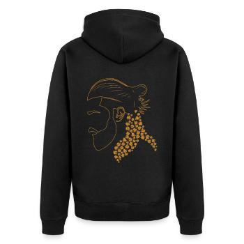 Bienen Bärtige Männer Schnurrbart Bienen Imker - Unisex Premium Bio Zip Hoodie - Schwarz - Hinten - Nico (187cm)