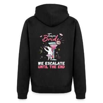 Team Bride JGA Bachelor Party Polter Girls - Unisex Premium Organic Zip Hoodie - black - Back - Nico (187cm)