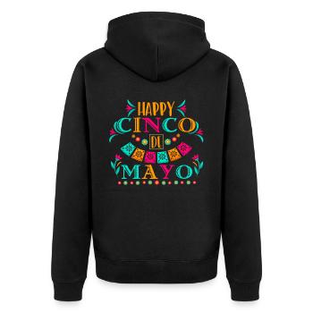Cheerful Cinco De Mayo Mexican Fiesta - Unisex Premium Organic Zip Hoodie - black - Back - Nico (187cm)