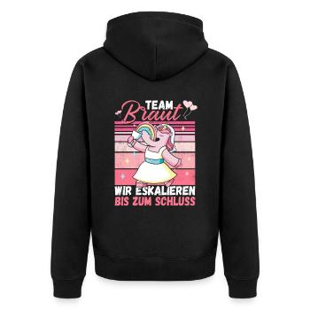 Team Bride JGA Bachelor Party Polter Girls - Unisex Premium Organic Zip Hoodie - black - Back - Nico (187cm)