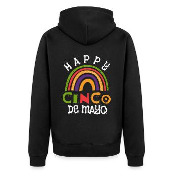 Fiesta Cheerful Cinco De Mayo - Unisex Premium Organic Zip Hoodie - black - Back - Nico (187cm)