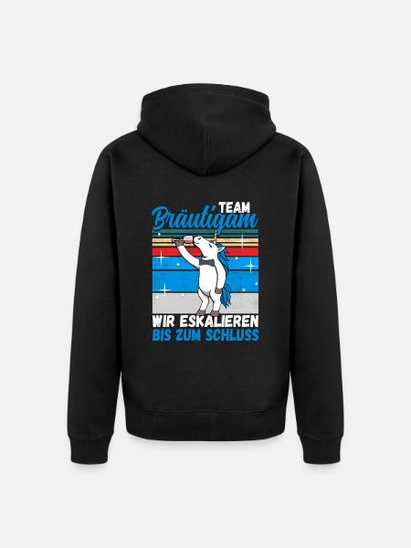 Team Bräutigam JGA Junggesellenabschied Polter - Unisex Premium Bio Zip Hoodie - Schwarz