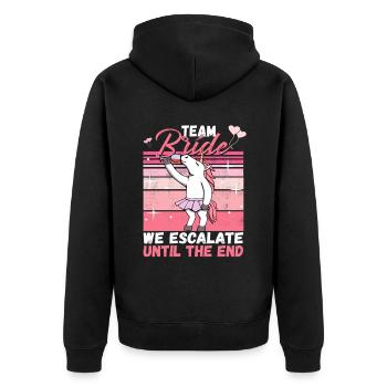 Team Bride JGA Bachelor Party Polter Girls - Unisex Premium Organic Zip Hoodie - black - Back - Nico (187cm)