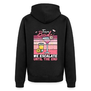 Team Bride JGA Bachelor Party Polter Girls - Unisex Premium Organic Zip Hoodie - black - Back - Nico (187cm)