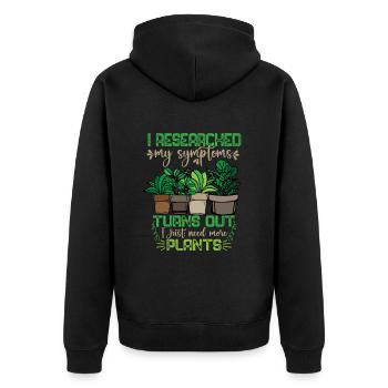 Topfpflanzen Geschenk Frauen Floristin Pflanzen - Unisex Premium Bio Zip Hoodie - Schwarz - Hinten - Nico (187cm)