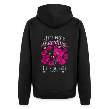 Orchidee Geschenkidee Frauen Floristin Orchidee - Unisex Premium Bio Zip Hoodie - Schwarz - Hinten - Nico (187cm)