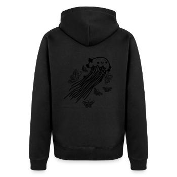 Méduses Papillons Méduses Volant - Veste à capuche bio Premium Unisexe - noir - Dos - Nico (187cm)