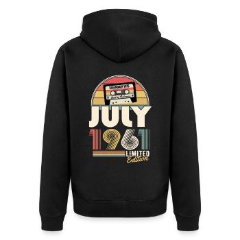 Juillet 1961 Vintage Cadeau d’anniversaire - Veste à capuche bio Premium Unisexe - noir - Dos - Nico (187cm)