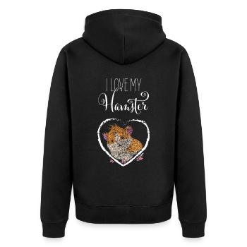Hamster amoureux Hamster - Veste à capuche bio Premium Unisexe - noir - Dos - Nico (187cm)