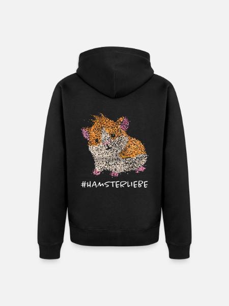 Hamsterliebe Hamster Goldhamster Nager - Unisex Premium Bio Zip Hoodie - Schwarz