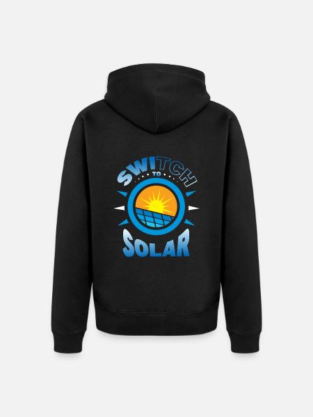 Switch to Solar - Unisex Premium Bio Zip Hoodie - Schwarz