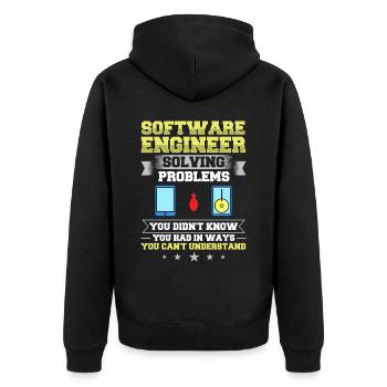 Génie logiciel Ingénieur en génie logiciel - Veste à capuche bio Premium Unisexe - noir - Dos - Nico (187cm)