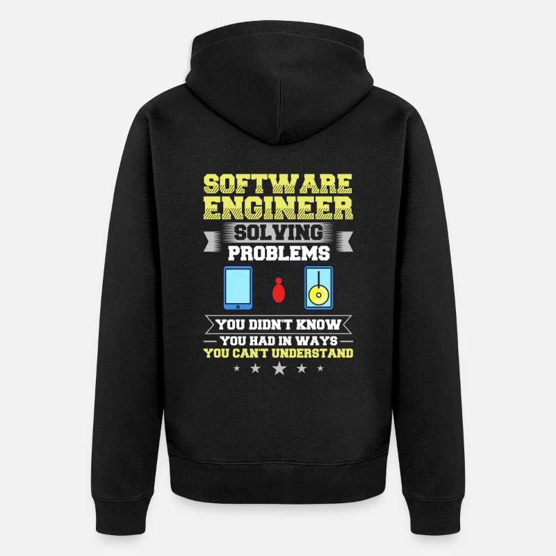 Software Engineering Softwaretechnik Ingenieur - Unisex Premium Bio Zip Hoodie - Schwarz