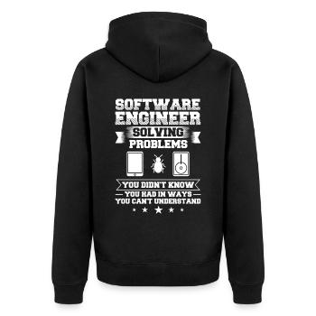 Génie logiciel Ingénieur en génie logiciel - Veste à capuche bio Premium Unisexe - noir - Dos - Nico (187cm)