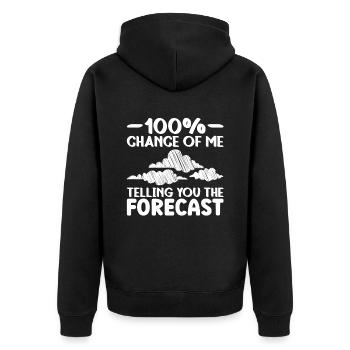 Météorologue Météo Climat Prévisions Météo - Veste à capuche bio Premium Unisexe - noir - Dos - Nico (187cm)