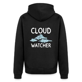 Wolken Meteorologe Wetter Klima Wettervorhersage - Unisex Premium Bio Zip Hoodie - Schwarz - Hinten - Nico (187cm)
