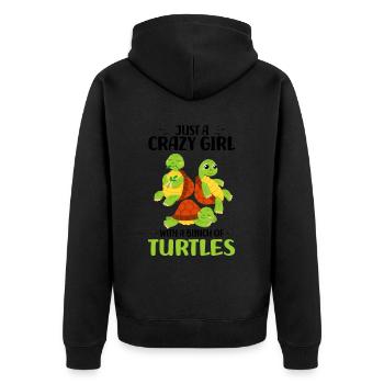 Tortoises - Unisex Premium Organic Zip Hoodie - black - Back - Nico (187cm)
