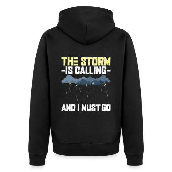 Météorologue Tempête Météo Climat Prévisions météo - Veste à capuche bio Premium Unisexe - noir - Dos - Nico (187cm)