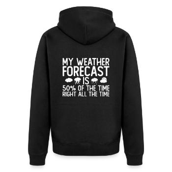 Meteorologe Wetter Klima Wettervorhersage - Unisex Premium Bio Zip Hoodie - Schwarz - Hinten - Nico (187cm)