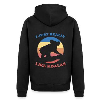 Koala Saying Australia Marsupial Koalas Gift - Unisex Premium Organic Zip Hoodie - black - Back - Nico (187cm)