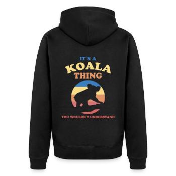 Koala Saying Australia Marsupial Koalas Gift - Unisex Premium Organic Zip Hoodie - black - Back - Nico (187cm)
