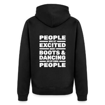 Line Dance Line Dancing - Unisex Premium Bio Zip Hoodie - Schwarz - Hinten - Nico (187cm)