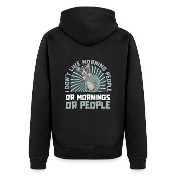 Sphynx Katze - Unisex Premium Bio Zip Hoodie - Schwarz - Hinten - Nico (187cm)