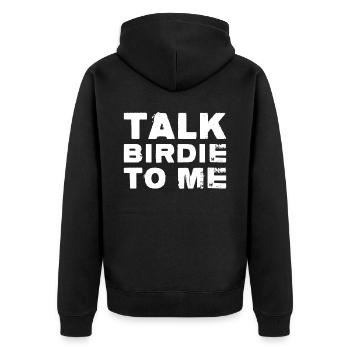 Sprechen Sie Birdie Mit Mir Golf-design Für Einen - Unisex Premium Bio Zip Hoodie - Schwarz - Hinten - Nico (187cm)