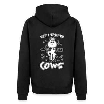 Vaches Drôle Dire Vache Veau Farmer Cadeau - Veste à capuche bio Premium Unisexe - noir - Dos - Nico (187cm)