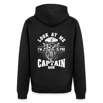 Boat Lovers Boat Captain Captain Captains - Unisex Premium Organic Zip Hoodie - black - Back - Nico (187cm)