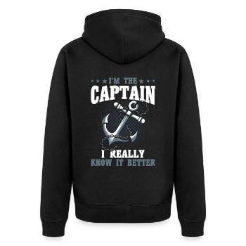 Boat Lovers Boat Captain Captain Captains - Unisex Premium Organic Zip Hoodie - black - Back - Nico (187cm)