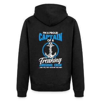 Boat Lovers Boat Captain Captain Captains - Unisex Premium Organic Zip Hoodie - black - Back - Nico (187cm)