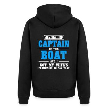 Femme Capitaine de bateau Capitaines - Veste à capuche bio Premium Unisexe - noir - Dos - Nico (187cm)