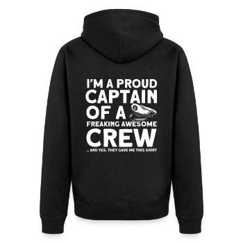 Boat Lovers Boat Captain Captain Captains - Unisex Premium Organic Zip Hoodie - black - Back - Nico (187cm)