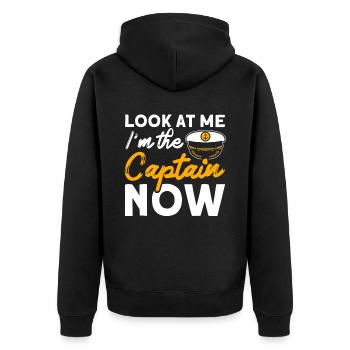 Boat Lovers Boat Captain Captain Captains - Unisex Premium Organic Zip Hoodie - black - Back - Nico (187cm)