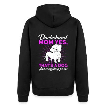 Dackel Dackel Dackel Mama Dackel Haustier - Unisex Premium Bio Zip Hoodie - Schwarz - Hinten - Nico (187cm)