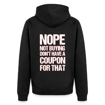 Coupon Shopper Discount Couponer Vente à prix réduit - Veste à capuche bio Premium Unisexe - noir - Dos - Nico (187cm)