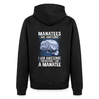 Seekühe sind fantastisch Meeressäuger Seekuh - Unisex Premium Bio Zip Hoodie - Schwarz - Hinten - Nico (187cm)