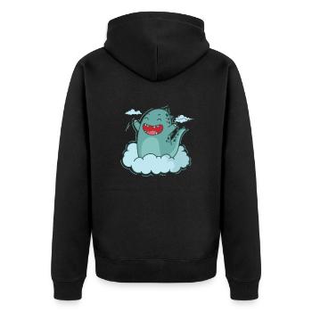 Dino in a Cloud Dinosaur Reptile - Unisex Premium Organic Zip Hoodie - black - Back - Nico (187cm)