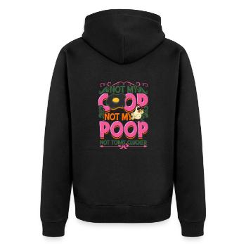 Pas ma coop pas mon caca Pas aujourd’hui clucker - agriculteur - Veste à capuche bio Premium Unisexe - noir - Dos - Nico (187cm)