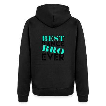 Bester Tanzbruder aller Zeiten - Ball - Unisex Premium Bio Zip Hoodie - Schwarz - Hinten - Nico (187cm)