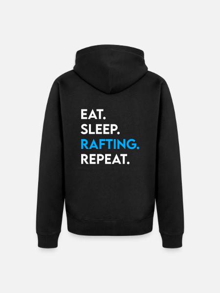 eat sleep rafting repeat - Unisex Premium Organic Zip Hoodie - black